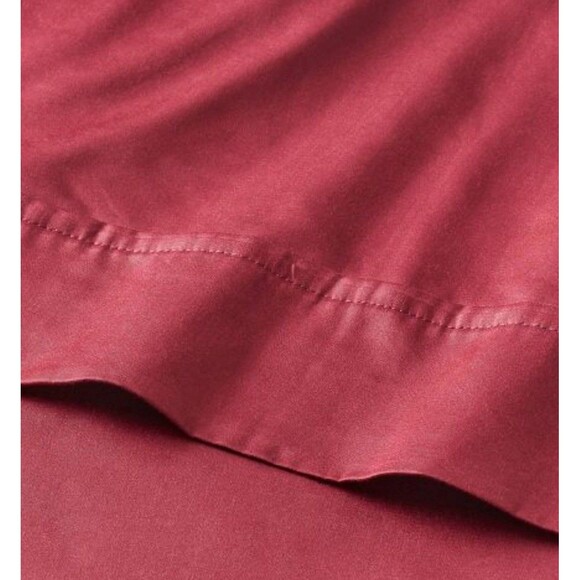 Twin/XL Solid Performance 400 Thread Count Sheet Set Wine Red - Threshold - Picture 3 of 5